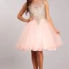 Prom Short Ruffled Dress With Gold Applique Top By Cinderella Couture 5017