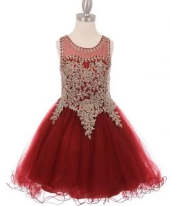 Prom Short Ruffled Dress With Gold Applique Top By Cinderella Couture 5017