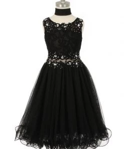 Short Ruffled Dress With Lace Bodice By Cinderella Couture 5010