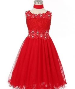 Short Ruffled Dress With Lace Bodice By Cinderella Couture 5010