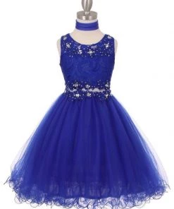 Short Ruffled Dress With Lace Bodice By Cinderella Couture 5010