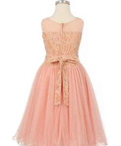 Short Ruffled Dress With Lace Bodice By Cinderella Couture 5010