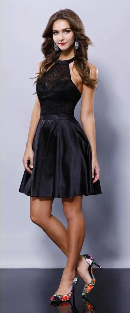 Short Satin Halter Dress With Lace Bodice By Nox Anabel 6217 10 Short Satin Halter Dress With Lace Bodice By Nox Anabel 6217