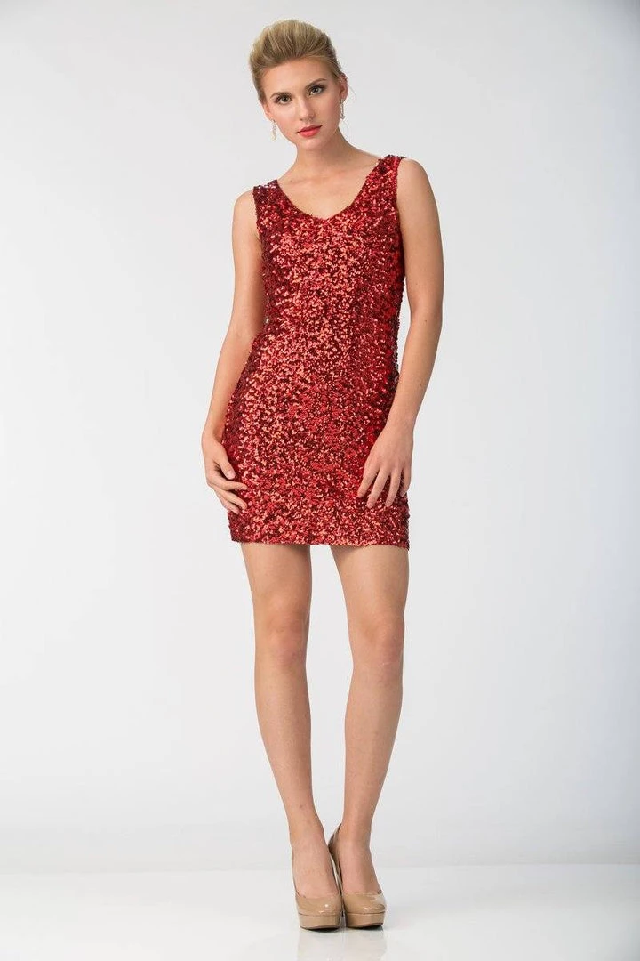 Short Sequined Mini Dress By Star Box SBS5001 3 Short Sequined Mini Dress By Star Box SBS5001