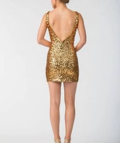 Short Sequined Mini Dress With Open Back By Star Box SBS5003