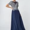 Prom Short-Sleeve Gown With Glitter Lace Bodice By Elizabeth K GL2826