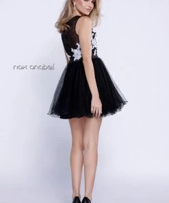 Short Sleeveless Floral Embroidered Dress By Nox Anabel 6040