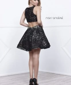 Prom Short Sleeveless Lace Floral Embroidered Dress By Nox Anabel 6281 9 Prom Short Sleeveless Lace Floral Embroidered Dress By Nox Anabel 6281