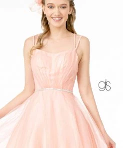Prom Short Square Neck Mesh Dress By Elizabeth K GS2866