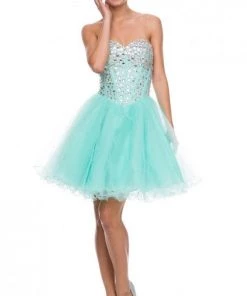 Short Strapless Beaded Boning Cocktail Dress By Nox Anabel 6015 Prom 8 Short Strapless Beaded Boning Cocktail Dress By Nox Anabel 6015 Prom