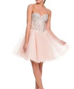 Short Strapless Beaded Boning Cocktail Dress By Nox Anabel 6015 Prom 10 Short Strapless Beaded Boning Cocktail Dress By Nox Anabel 6015 Prom