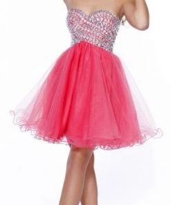 Prom Short Strapless Beaded Cocktail Dress By Nox Anabel 6010