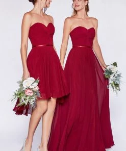 Short Strapless Twist Front Dress By Cinderella Divine 7456