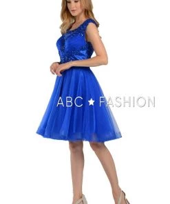 Short Sweetheart Illusion Dress With Jeweled Bodice By Poly USA 8098 Prom