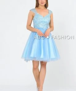 Prom Short Tulle Dress With Embellished Bodice By Poly USA 8284 20 Prom Short Tulle Dress With Embellished Bodice By Poly USA 8284