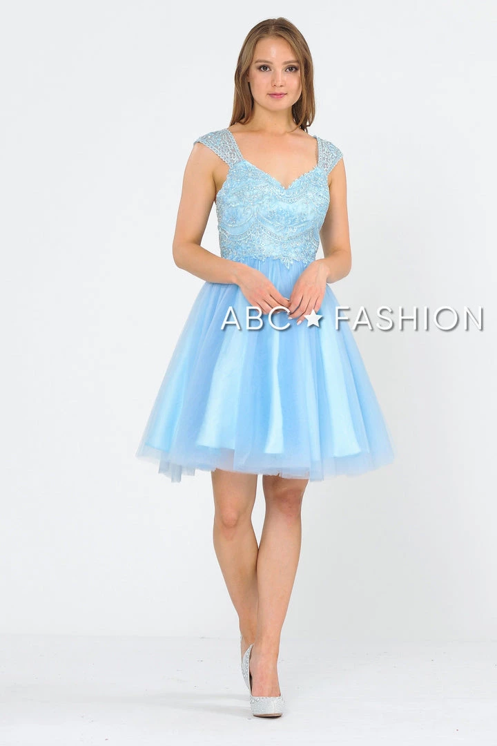 Prom Short Tulle Dress With Embellished Bodice By Poly USA 8284 9 Prom Short Tulle Dress With Embellished Bodice By Poly USA 8284
