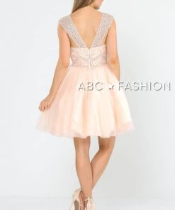 Prom Short Tulle Dress With Embellished Bodice By Poly USA 8284 22 Prom Short Tulle Dress With Embellished Bodice By Poly USA 8284