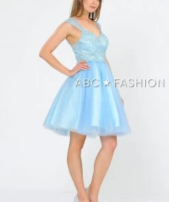 Prom Short Tulle Dress With Embellished Bodice By Poly USA 8284 19 Prom Short Tulle Dress With Embellished Bodice By Poly USA 8284