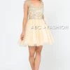 Prom Short Tulle Dress With Embellished Bodice By Poly USA 8284