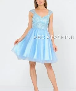 Prom Short Tulle Dress With Embellished Bodice By Poly USA 8284 17 Prom Short Tulle Dress With Embellished Bodice By Poly USA 8284