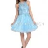 Prom Short Tulle Dress With Lace Applique Bodice By Poly USA 8074
