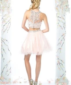 Beaded Short Two Piece Dress By Cinderella Divine 975 Prom