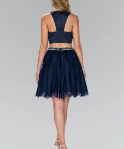 Prom Short Two Piece Dress With Lace Skirt By Elizabeth K GS2404