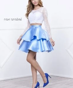 Short Two Piece Dress With Lace Top By Nox Anabel 6290 Prom 10 Short Two Piece Dress With Lace Top By Nox Anabel 6290 Prom