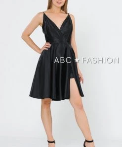 Short V-Neck Wrap Dress With Shorts By Poly USA 8544