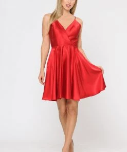 Short V-Neck Wrap Dress With Shorts By Poly USA 8544