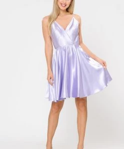 Short V-Neck Wrap Dress With Shorts By Poly USA 8544