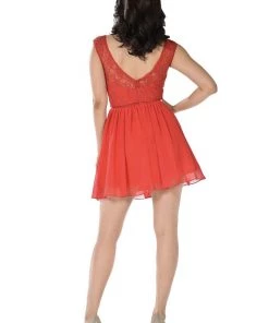 Short White Chiffon Dress With Lace Bodice By Poly USA 9 Short White Chiffon Dress With Lace Bodice By Poly USA