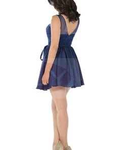 Short White Dress With Illusion Lace Bodice By Poly USA