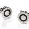 ABC Fashion Silver And Black Cufflinks With Gentry Engraving Men 1 ABC Fashion Silver And Black Cufflinks With Gentry Engraving Men