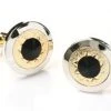 ABC Fashion Silver And Gold Cufflinks With Black Stone Men