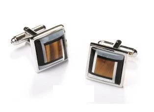 ABC Fashion Men Silver Cufflinks With Amber Stone 3 ABC Fashion Men Silver Cufflinks With Amber Stone