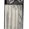 Vesuvio Napoli Silver Polyester Cummerbund And Bow Tie Set