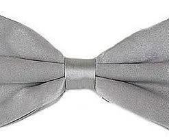 Vesuvio Napoli Silver Silk Bow Ties Men