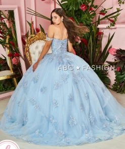 Forever Quince By Ragazza Fashion Sky Blue Off Shoulder Ball Gown By Forever Quince FQ835