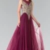 Sleeveless Bead Embroidered Illusion Dress By Elizabeth K GL2317