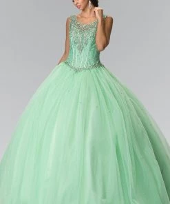 Sleeveless Beaded A-Line Ballgown By Elizabeth K GL2349