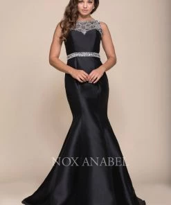 Prom Sleeveless Beaded Mermaid Dress By Nox Anabel 8299