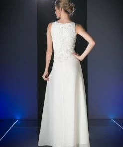 Long Sleeveless Lace Bodice Dress By Cinderella Divine 1453 Prom