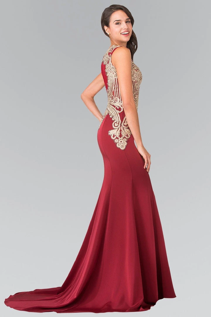 Prom Sleeveless Embroidered Illusion Gown By Elizabeth K GL1461 9 Prom Sleeveless Embroidered Illusion Gown By Elizabeth K GL1461