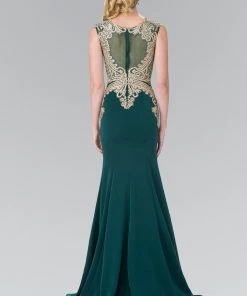 Prom Sleeveless Embroidered Illusion Gown By Elizabeth K GL1461 22 Prom Sleeveless Embroidered Illusion Gown By Elizabeth K GL1461