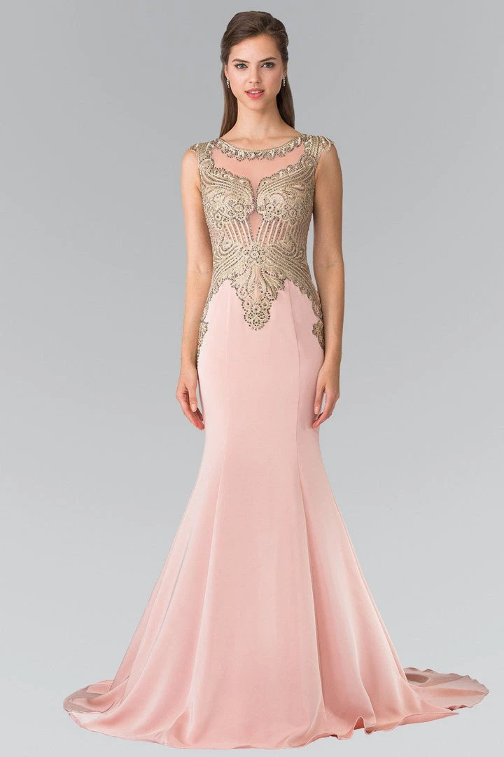 Prom Sleeveless Embroidered Illusion Gown By Elizabeth K GL1461 3 Prom Sleeveless Embroidered Illusion Gown By Elizabeth K GL1461