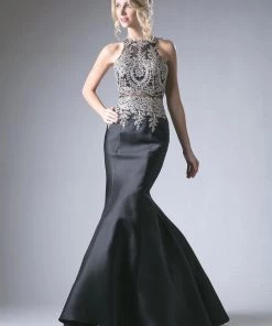 Applique Sleeveless Mermaid Dress By Cinderella Divine 8934 20 Applique Sleeveless Mermaid Dress By Cinderella Divine 8934