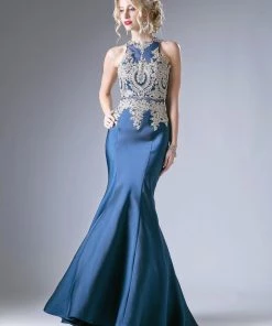 Applique Sleeveless Mermaid Dress By Cinderella Divine 8934 22 Applique Sleeveless Mermaid Dress By Cinderella Divine 8934