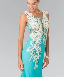 Prom Sleeveless Embroidered Mermaid Dress By Elizabeth K GL2318