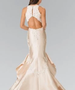 Prom Sleeveless Embroidered Mermaid Gown By Elizabeth K GL2356